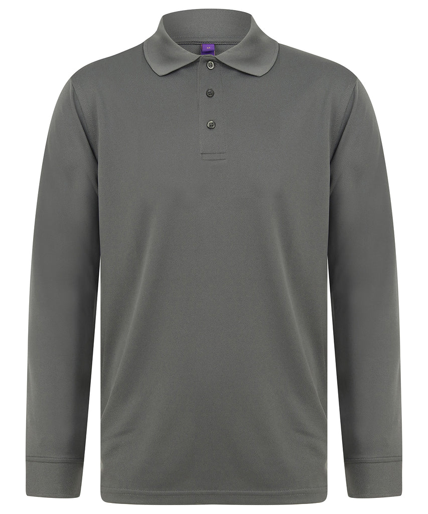 Men's long-sleeved piqué knit polo shirt - Kariban