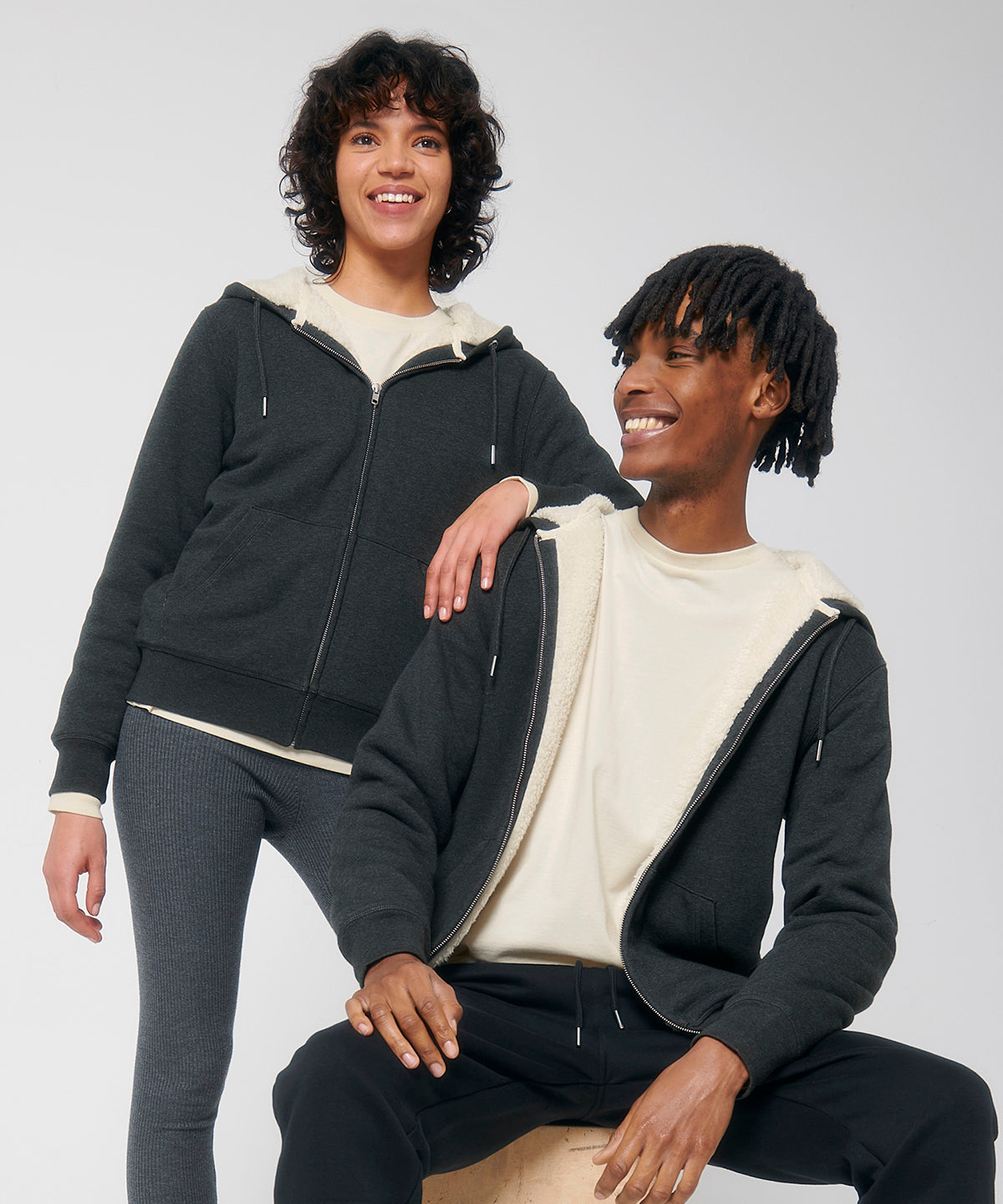 Unisex Hygger sherpa zip-through sweatshirt